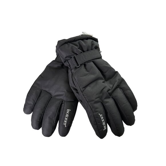 NWT ISOTONER Gloves Black Winter Lined Velcro Wrists Size XL - Picture 1 of 4